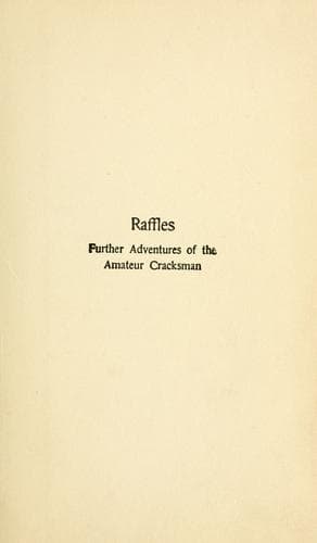 Raffles: The Amateur Cracksman