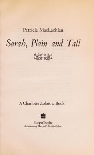 Sarah, Plain and Tall