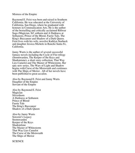 Mistress of the Empire